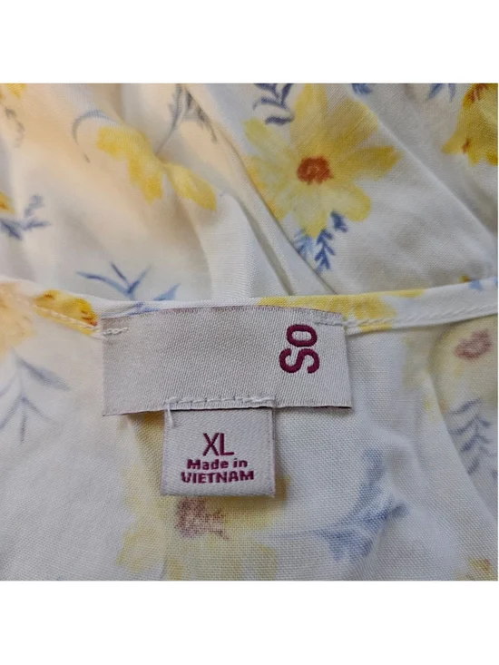 SO XL White Yellow Floral Knee Length Sun Dress - Picture 5 of 6